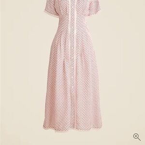 J. Crew “Wren” White and Pink Patterned Short Sleeved Maxi Dress
